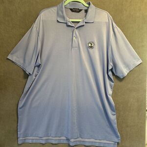 Polo Golf Ralph Lauren Pebble Beach Polo Shirt Mens XL Blue Performance *flaw*‎